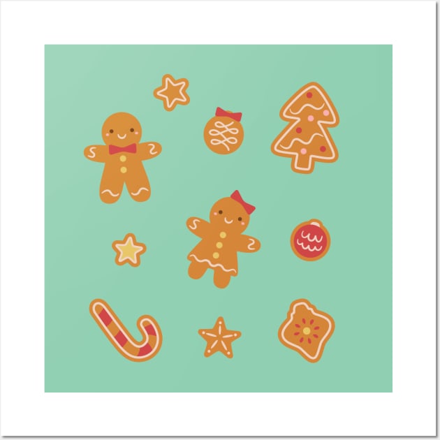 Cute Christmas Cookies Collection Wall Art by rustydoodle